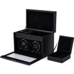 Wolf 1834 British Racing Double Watch Winder with Storage Black - 792202