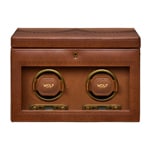 Wolf 1834 Brogue Double Watch Winder with Storage Burnished Brown - 440206