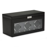 Wolf 1834 Viceroy Triple Watch Winder with Storage Black  - 456302