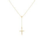 Collier en Y or jaune 750/18 ct Croix avec jésus - KE-0019002-GG