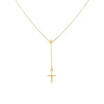 Y-Collier 750/18 K Gelbgold mit Kreuz - KE-0019001-GG