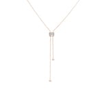 Y-Collier 750/18 K Roségold mit Diamanten 0.12ct H/Si