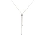 Y-Necklace 750/18 K White Gold with Diamonds 0.12ct H/Si