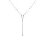 Y-Necklace 750/18 K White Gold with Diamonds 0.13 ct H/si
