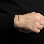 Bracelet palmier or gris 750/18 ct 2.5mm 19cm - 1271.03995/1900