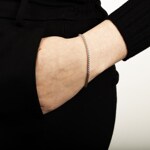 Bracelet palmier or gris 750/18 ct 2.5mm 19cm - 1271.03995/1900