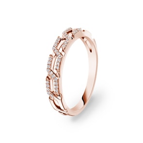 0.08 Karat Diamantring 750/18 K Roségold