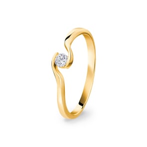 0.10 Karat Diamant Spannring 750/18 K Gelbgold