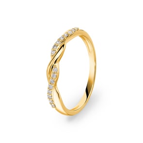 0.10 Karat Diamantring 750/18 K Gelbgold