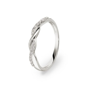 0.10 carats diamants bague or gris 750/18 ct