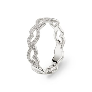 0.12 carats diamants bague or gris 750/18 ct