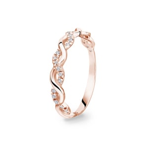 0.14ct Diamond Ring 750/18 K Rose Gold