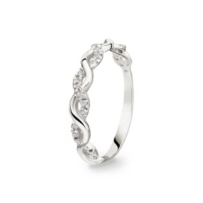 0.14 Karat Diamantring 750/18 K Weissgold