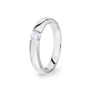 0.15 carats diamants bague tension or gris 750/18 ct