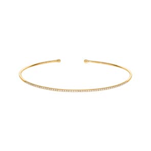 0.16 Karat Diamantarmreif offen 750/18 K Gelbgold