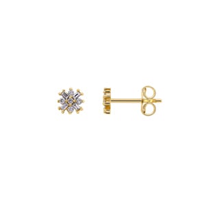 0.16 Karat Diamantohrstecker 750/18 K Gelbgold