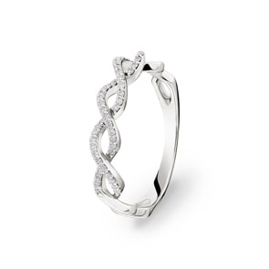 0.16 Karat Diamantring 750/18 K Weissgold