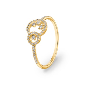 0.18 Karat Diamantring 750/18 K Gelbgold