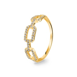 0.18 Karat Diamantring 750/18 K Gelbgold