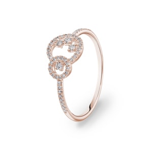 0.18 Karat Diamantring 750/18 K Roségold