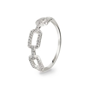 0.18 Karat Diamantring 750/18 K Weissgold