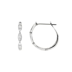 0.19 carats diamants créoles or gris 750/18 ct