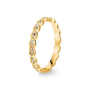 0.19 Karat Mémoire Ring 750/18 K Gelbgold