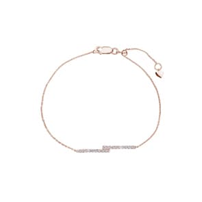 0.20 carats diamants bracelet or rosé 750/18 ct