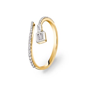 0.20 carats diamants bague or jaune 750/18 ct