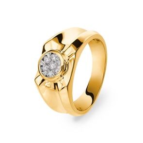 0.20 Karat Diamantring 750/18 K Gelbgold