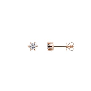 0.20ct Diamond Solitaire Stud Earrings 750/18 K Rose Gold, 6 Prongs