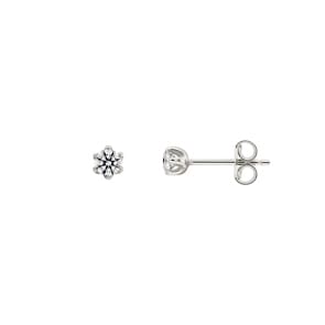 0.20 carats diamants clous d'oreilles solitaire or gris 750/18 ct, 6 griffes