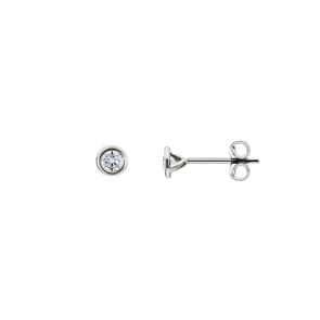 0.20 carats diamants clous d'oreilles solitaire or gris 750/18 ct, Serti clos