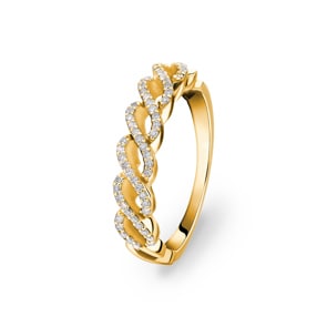 0.21 Karat Diamantring 750/18 K Gelbgold