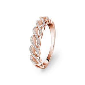 0.21 Karat Diamantring 750/18 K Roségold