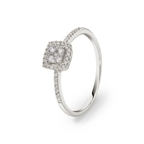 0.21 carats diamants bague or gris 750/18 ct