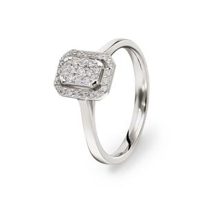 0.21 Karat Diamantring 750/18 K Weissgold