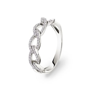 0.22 Karat Diamantring 750/18 K Weissgold