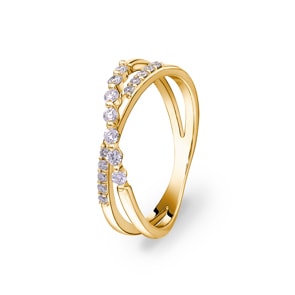 0.23 Karat Diamantring 750/18 K Gelbgold