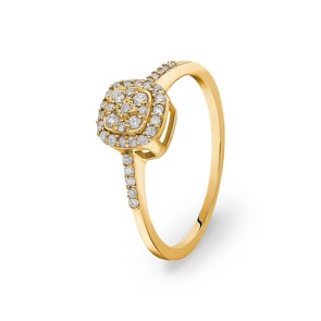 0.23 Karat Diamantring 750/18 K Gelbgold