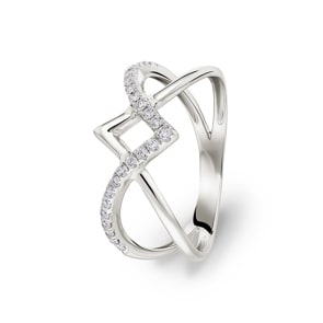 0.23 Karat Diamantring 750/18 K Weissgold