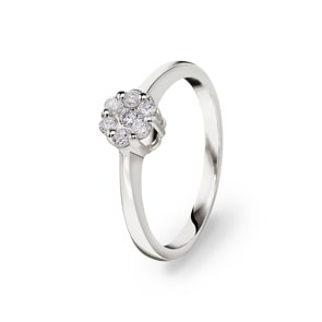 0.23 Karat Diamantring 750/18 K Weissgold