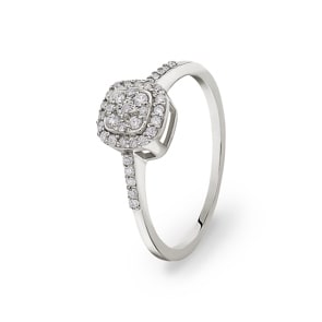 0.23 Karat Diamantring 750/18 K Weissgold