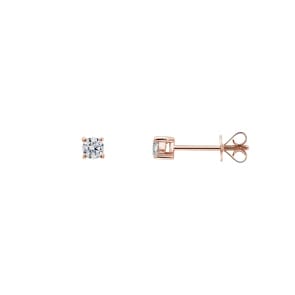 0.24 Karat Solitär Diamantohrstecker 750/18 K Roségold, 4-Griff