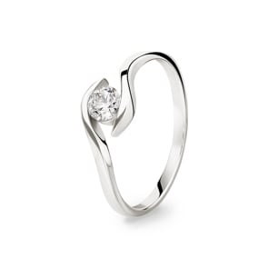 0.25 Karat Diamant Spannring 750/18 K Weissgold
