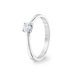 0.25 Karat Diamant Verlobungsring 750/18 K Weissgold, 4-Griff