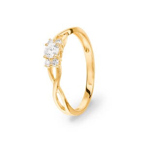 0.25 Karat Diamantring 750/18 K Gelbgold