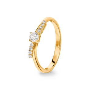 0.25 carats diamants bague or jaune 750/18 ct