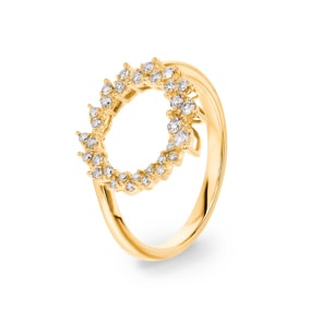 0.25 carats diamants bague or jaune 750/18 ct