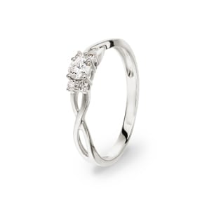 0.25 Karat Diamantring 750/18 K Weissgold